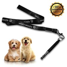 Dog Whistle Recall Stop Barking Silent Pet Training Adjustable + Lanyard