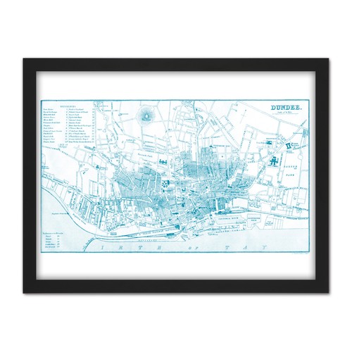 Map 1888 dundee city - city, scotland