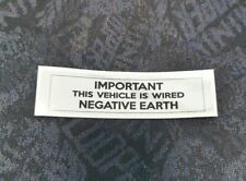 Classic Mini negative earth sticker (chrome) ST113  Morris Austin