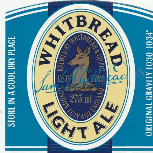 Beer bottle label whitbread - beer,