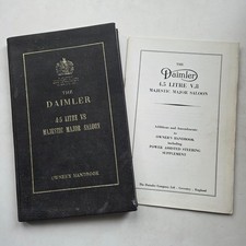 Rare Daimler 4.5 Litre V8 Majestic Major Saloon handbook lot circa 1960
