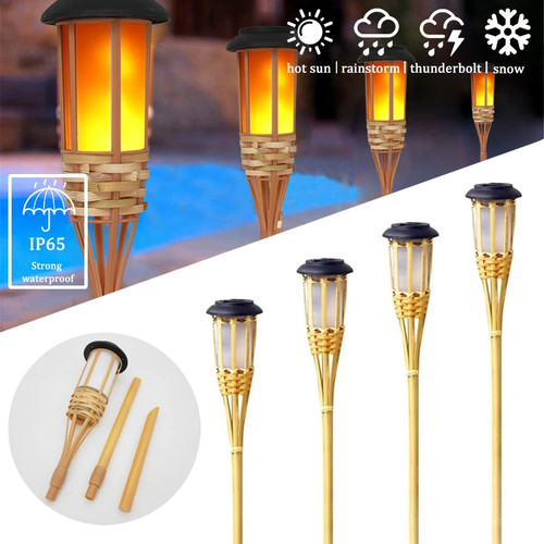 Solar led flame effect bamboo - led,