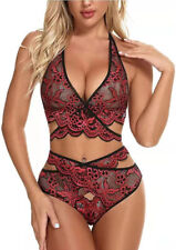 Lingerie Set Women Sexy Lace Erotic Lingerie Outfits See Through Floral Lace Set