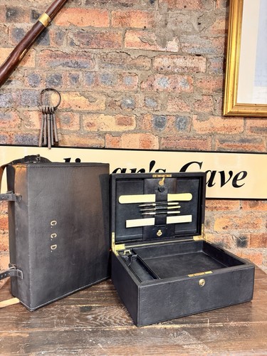 Antique leather writing slope