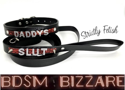 Mens bondage collar - cuff, lead