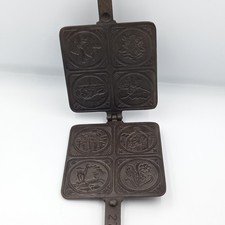 Vintage Georg Fischer GF Switzerland Cast Iron Brazeli Bricelet press Cookie Pan