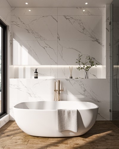 White marble effect - white,