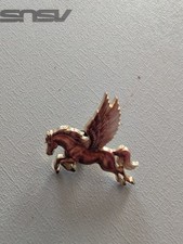 Brown Winged Horse Pin Badge