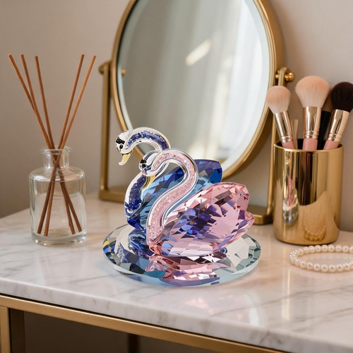 Elegant crystal swan figurine - elegant,