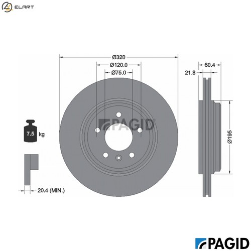 Brake disc 50319nc - brake, bmw
