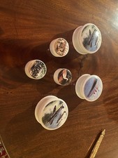 Assorted Patum Peperium Pots With Lids.  All Good Condition.  3 Large + 3 small