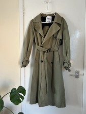 Zara Khaki Olive Green Trench Coat- Women’s 8-10