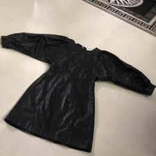 Bershka Ladies Black Faux Leather Batwing Mini Dress Sz S Night Out 