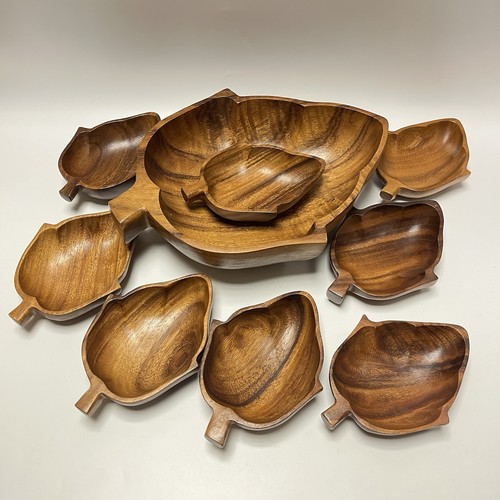 Vintage wooden leaf shaped - leaf,