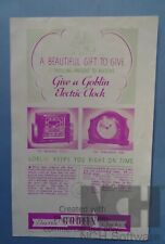 Scarce vintage GOBLIN Electric Clock advertising leaflet 1937 Goblin Vacuum C