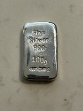 100g 999 Fine Silver bullion