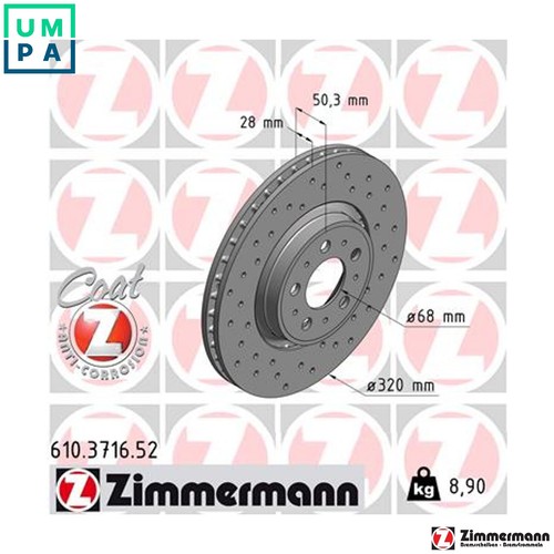 Brake disc 610 - brake, 610.3716.52