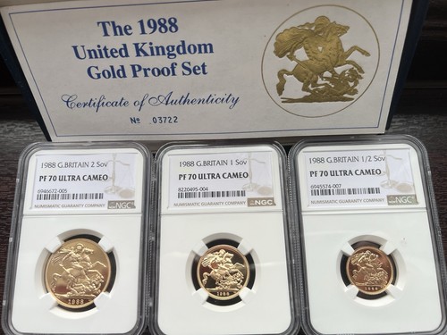 1988 gold proof sovereign - gold, set