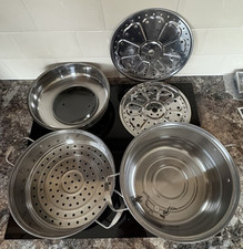 Tidtaleo Single Tier Stainless Steel Vegetable Steamer Large 11 Inch  Chrome