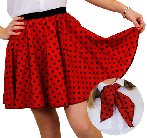 Short red polka dot skirt - short,