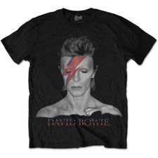 David Bowie T-Shirt Aladdin Sane Official New Black