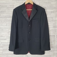 Mens FELLINI Tuxedo Black Chest 40 Reg Dinner Jacket Blazer Wool Blend 3 Buttons