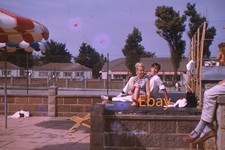 35mm Slide - Young Woman & Man Relaxing, Leysdown Holiday Camp, Sheppey, 1963