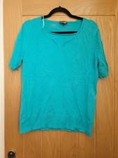 casamia top large L Turquoise Short Sleeve #D1