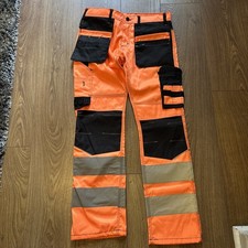 Men’s Hi Vis Trousers Workwear Multi Pocket Cargo Trousers size 32/32