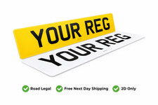 Car Reg Number Plate Pair 2D
