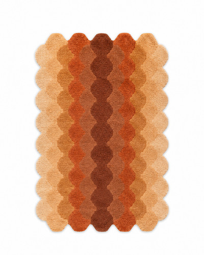 Rust geometric wool area - wool,