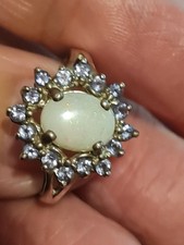 silver opal tanzanite ring beautiful