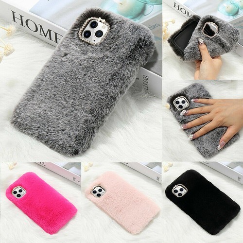 Fluffy plush phone - phone, case