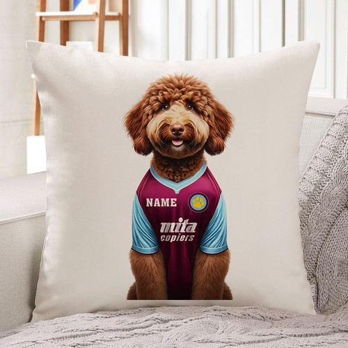 Aston villa doodle dog cushion - aston,