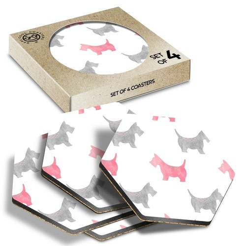 Hexagon coasters scottie - 4,