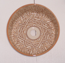 HAND PAINTED  CERAMIC HAND WASH BASIN * FES POTTERY * Peach  & White 35 cm