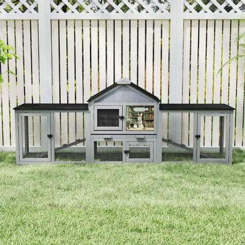 84inches wood rabbit hutch - rabbit,