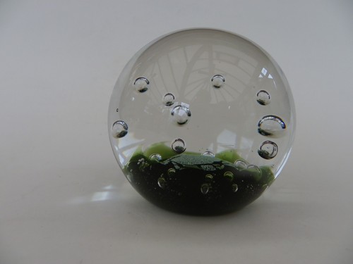 Glass paperweight bubbles - glass,