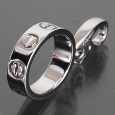 Cartier Love Charm Necklace Top K18WG 2.9g Newly Polished Pendant Top 750 6415A