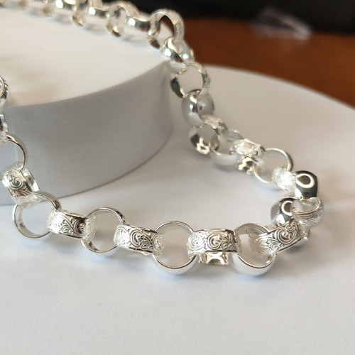 925 silver 5mm patterned - 925, 11.5mm