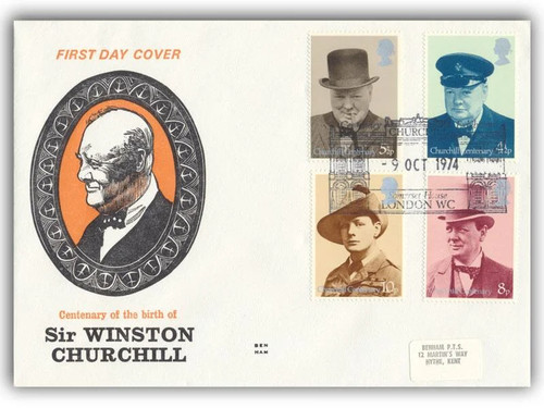 1974 churchill fdc somerset - fdc,