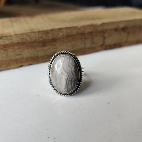 Crazy lace agate gemstone ring - crazy,