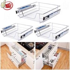 300-600mm Pull Out Wire Basket Kitchen Organizer Larder Drawer Cupboard Storage