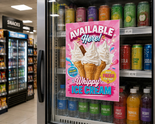 Ice cream sold here sticker - here,