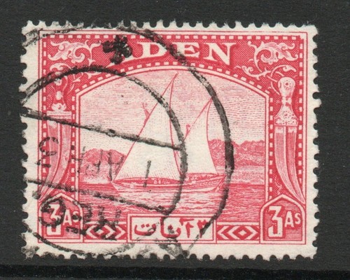 Aden 1937 dhows carmine sg - dhows, 3a