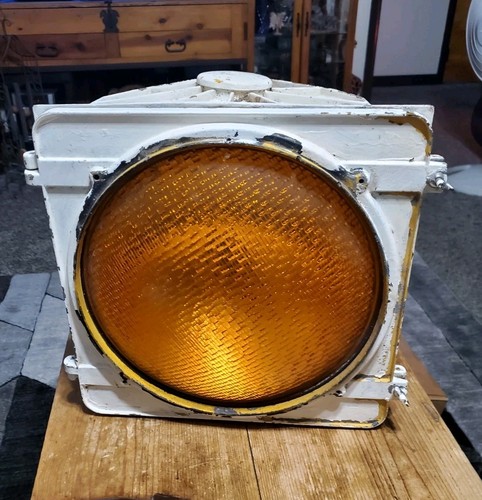 Vintage yellow traffic signal - vintage,