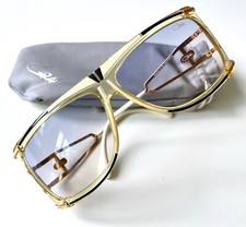 Vintage CAZAL 866 Col 645 Clear Black W.Germany Rare Sunglasses 1980s Unisex N.