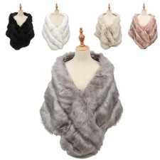 Womens Wedding Bridal Faux Fur Shawl Extra Large Shoulder Wrap Stole