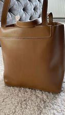 Lamarthe Tan brown real Leather Medium Tote Bag