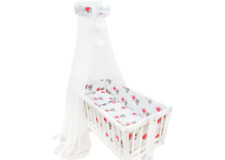  BABY Drape Canopy Mosquito Net with Ribbon ONLY Fits Crib Cat chevron grey